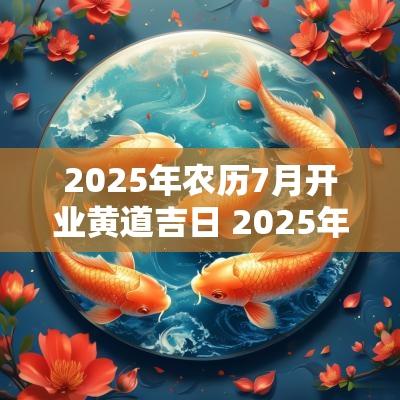 2025年农历7月开业黄道吉日 2025年7月17日是黄道吉日吗