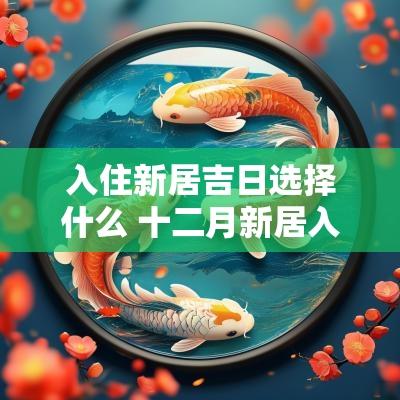 入住新居吉日选择什么 十二月新居入住吉日