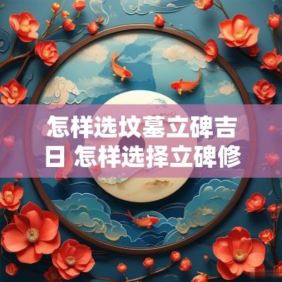 怎样选坟墓立碑吉日 怎样选择立碑修坟的日子