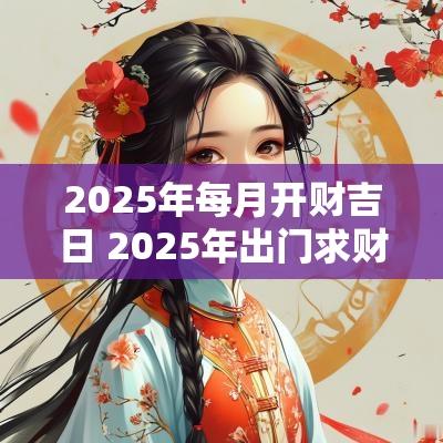 2025年每月开财吉日 2025年出门求财吉日四月