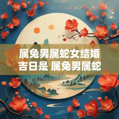 属兔男属蛇女结婚吉日是 属兔男属蛇女结婚吉日查询