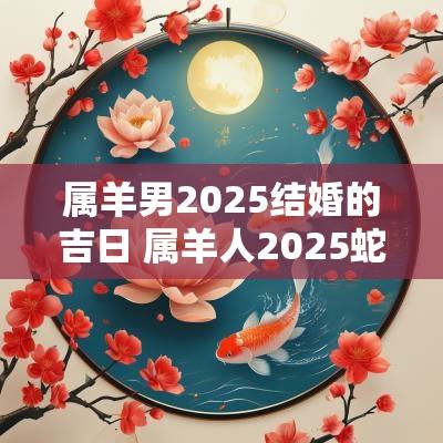 属羊男2025结婚的吉日 属羊人2025蛇年全年运势