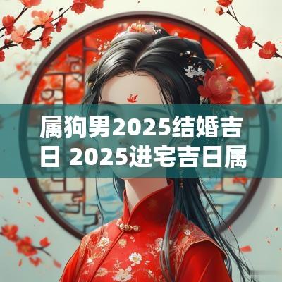属狗男2025结婚吉日 2025进宅吉日属狗辰时