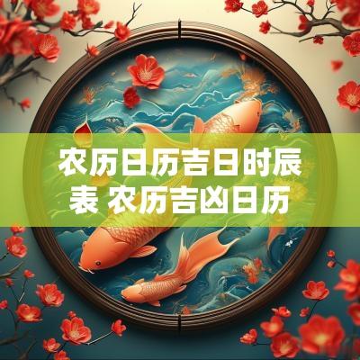 农历日历吉日时辰表 农历吉凶日历