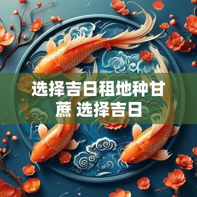 选择吉日租地种甘蔗 选择吉日