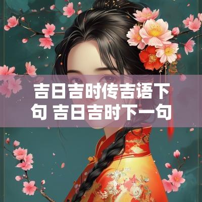 吉日吉时传吉语下句 吉日吉时下一句