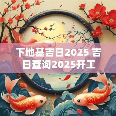 下地基吉日2025 吉日查询2025开工