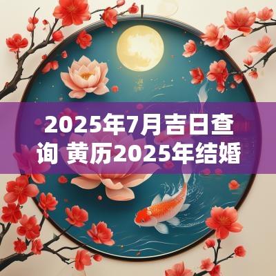 2025年7月吉日查询 黄历2025年结婚吉日