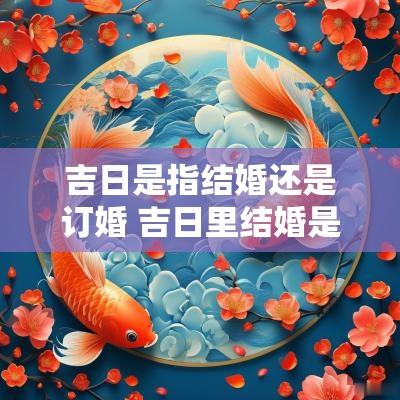 吉日是指结婚还是订婚 吉日里结婚是指领证吗