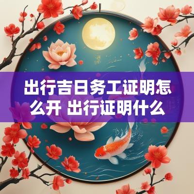 出行吉日务工证明怎么开 出行证明什么时候出来