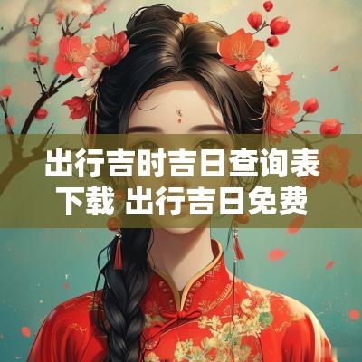 出行吉时吉日查询表下载 出行吉日免费查询下载