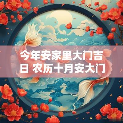 今年安家里大门吉日 农历十月安大门吉日