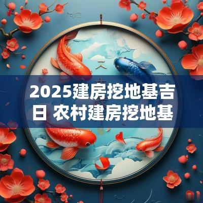 2025建房挖地基吉日 农村建房挖地基怎么选吉日
