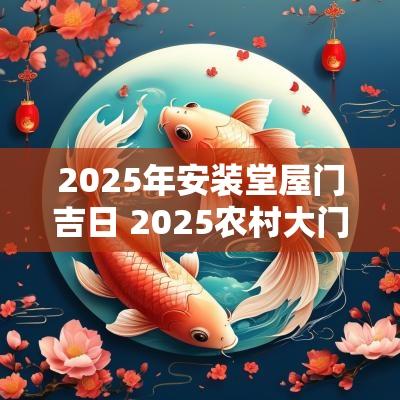 2025年安装堂屋门吉日 2025农村大门安装吉日