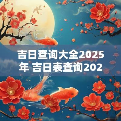 吉日查询大全2025年 吉日表查询2025
