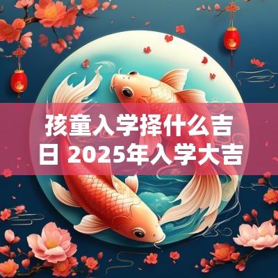 孩童入学择什么吉日 2025年入学大吉日