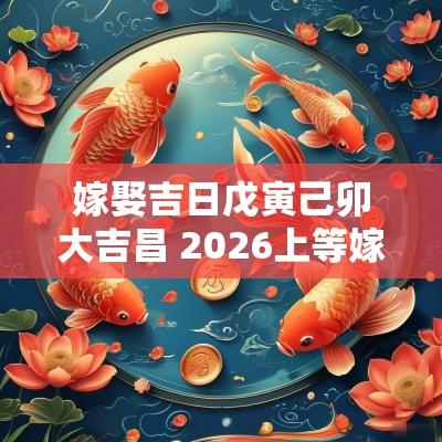 嫁娶吉日戊寅己卯大吉昌 2026上等嫁娶吉日一览表