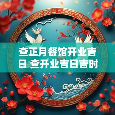 查正月餐馆开业吉日 查开业吉日吉时免费