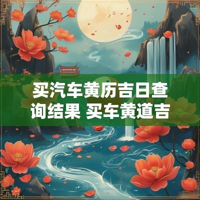 买汽车黄历吉日查询结果 买车黄道吉日查询2026年11月