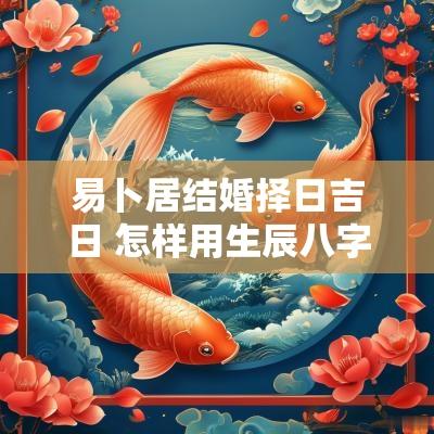 易卜居结婚择日吉日 怎样用生辰八字择结婚吉日
