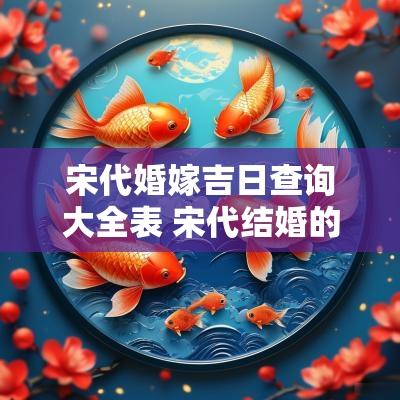 宋代婚嫁吉日查询大全表 宋代结婚的黄道吉日