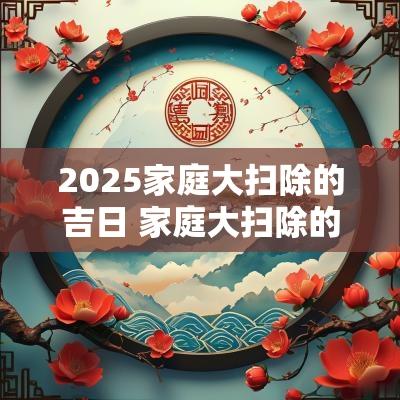 2025家庭大扫除的吉日 家庭大扫除的最佳时间