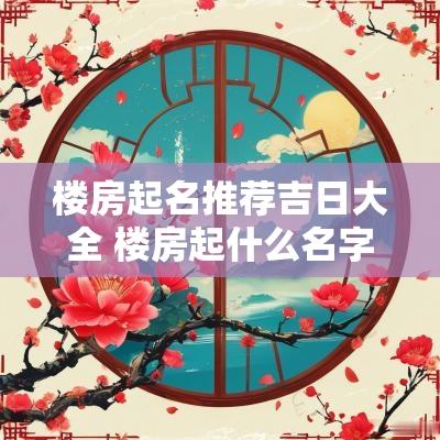 楼房起名推荐吉日大全 楼房起什么名字好听又现代