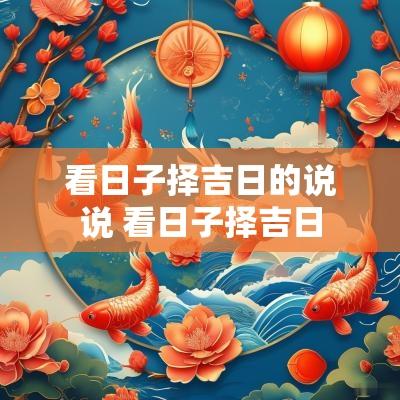 看日子择吉日的说说 看日子择吉日