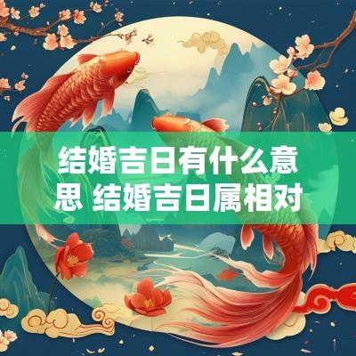 结婚吉日有什么意思 结婚吉日属相对照表