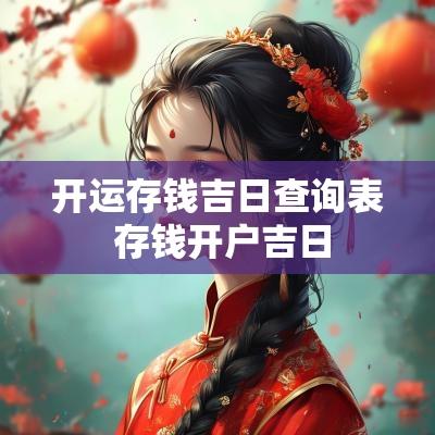 开运存钱吉日查询表 存钱开户吉日
