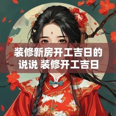 装修新房开工吉日的说说 装修开工吉日说的吉利话