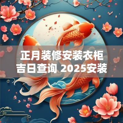 正月装修安装衣柜吉日查询 2025安装家具吉日查询