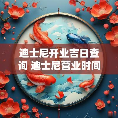 迪士尼开业吉日查询 迪士尼营业时间
