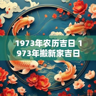 1973年农历吉日 1973年搬新家吉日