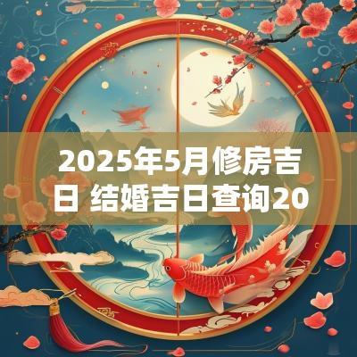2025年5月修房吉日 结婚吉日查询2025年5月黄道吉日