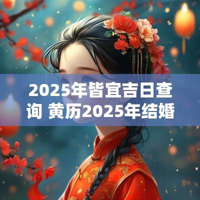 2025年皆宜吉日查询 黄历2025年结婚吉日
