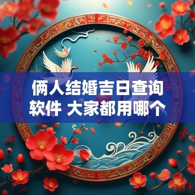 俩人结婚吉日查询软件 大家都用哪个软件选结婚吉日