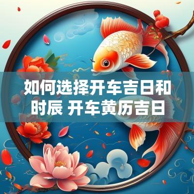 如何选择开车吉日和时辰 开车黄历吉日查询结果
