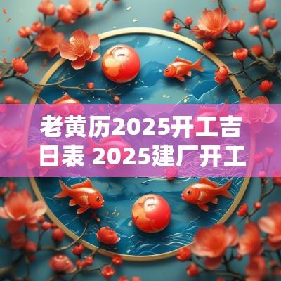 老黄历2025开工吉日表 2025建厂开工吉日