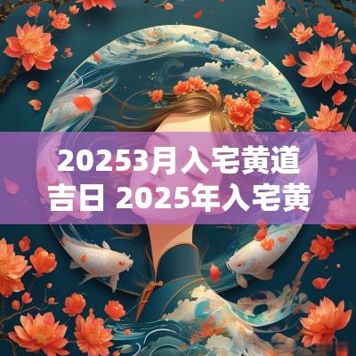20253月入宅黄道吉日 2025年入宅黄道吉日一览表