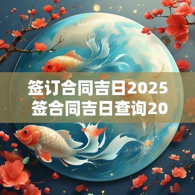 签订合同吉日2025 签合同吉日查询2025年