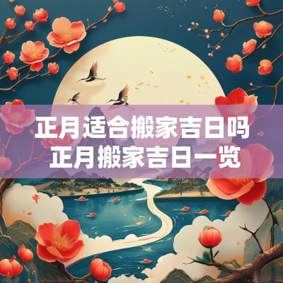 正月适合搬家吉日吗 正月搬家吉日一览表