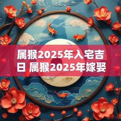 属猴2025年入宅吉日 属猴2025年嫁娶吉日