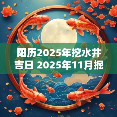 阳历2025年挖水井吉日 2025年11月掘井吉日