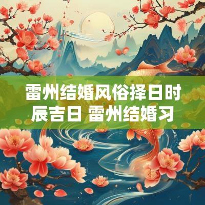 雷州结婚风俗择日时辰吉日 雷州结婚习俗视频
