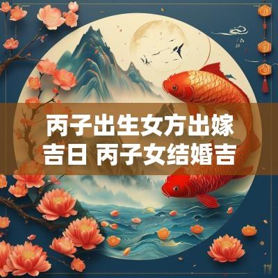 丙子出生女方出嫁吉日 丙子女结婚吉日