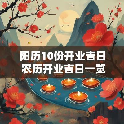阳历10份开业吉日 农历开业吉日一览表