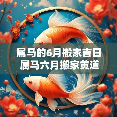 属马的6月搬家吉日 属马六月搬家黄道吉日