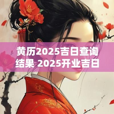 黄历2025吉日查询结果 2025开业吉日吉时黄历