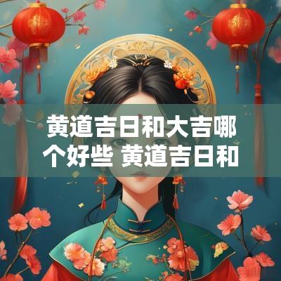 黄道吉日和大吉哪个好些 黄道吉日和农历